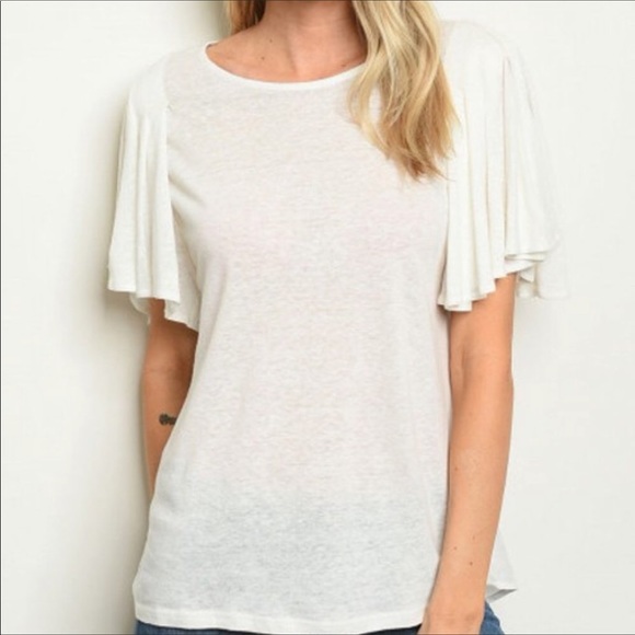 Gilli Tops - Ruffled sleeve basic Tee